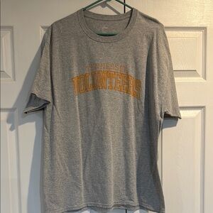 Heather Gray Short Sleeve Tee with Orange Graphic